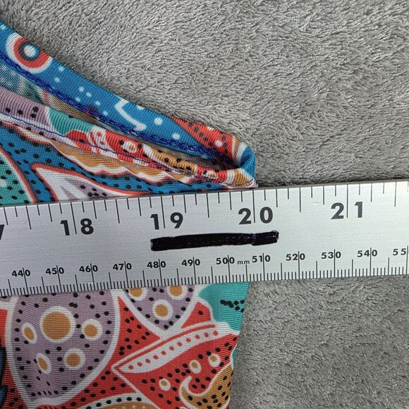 Womens Ice Silk Blue Paisley Boho Maxi Dress Sleeveless Polyester Stretch 1XL - Picture 9 of 11